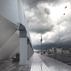The researchers calculated that the proposed umbrellas would remain stable when faced with a wall of water about 75% of their deployed height of 26 feet.